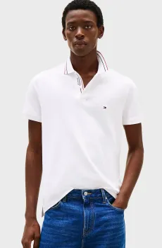 Мужское белое поло PLACKET INTEREST REG Белый S Tommy Hilfiger MW0MW38459