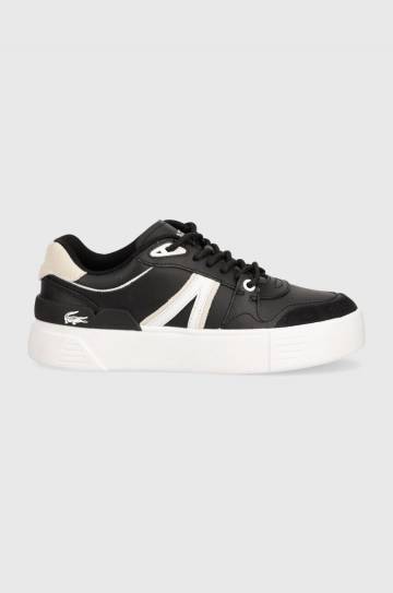 Кожаные кроссовки Lacoste L002 Evo Logo Tongue Leather цвет чёрный 47SFA0055 Кожаные кроссовки Lacoste L002 Evo Logo Tongue Leather цвет чёрный 47SFA0055