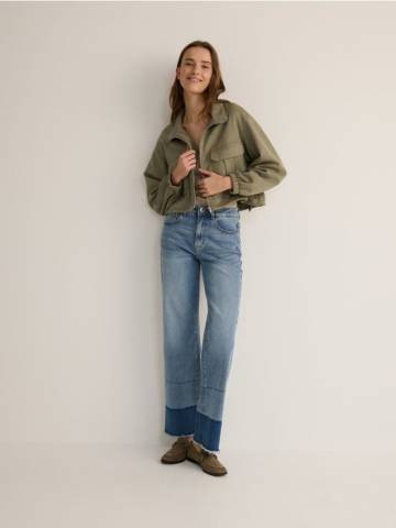 Reserved - Куртка oversize зі штучної замші - світло-зелений - YH512-70X Reserved - Куртка oversize зі штучної замші - світло-зелений - YH512-70X