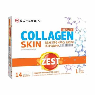 Коллаген для кожи Schonen Zest Beauty Collagen Skin, в жидкости, 14 флаконов Коллаген для кожи Schonen Zest Beauty Collagen Skin, в жидкости, 14 флаконов