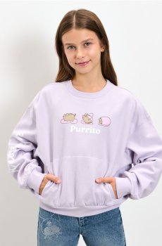 Світшот crewneck Pusheen the Cat - Фіолетовий