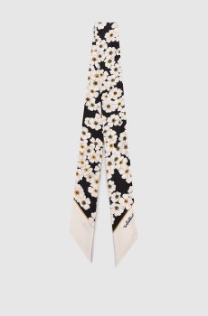 Лента твили из шелка в цветочный принт