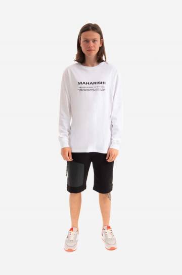 Хлопковый лонгслив Maharishi Miltype Embroidered L/S T-Shirt цвет белый с принтом 9754.WHITE-WHITE Хлопковый лонгслив Maharishi Miltype Embroidered L/S T-Shirt цвет белый с принтом 9754.WHITE-WHITE