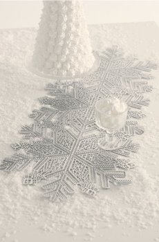 Стільникова доріжка у формі сніжинок із зимовим мотивом - срібний