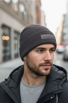 Біні Шапка з Віскозою - антрацитовий