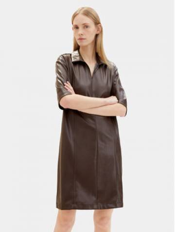 Tom Tailor Шкіряна сукня 1039176 Коричневий Regular Fit Tom Tailor Шкіряна сукня 1039176 Коричневий Regular Fit