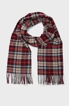 Мужской бордовый шерстяной шарф в клетку MULTI CHECK SCARF Бордовый ONESIZE Gant 9920204