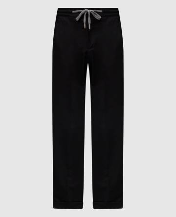 Черные брюки из шерсти и шелка