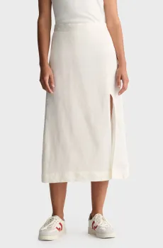 Женская белая льняная юбка REL MIDI LINEN BLEND Белый 36 Gant 4400123