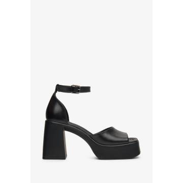 Босоніжки Ankle Strap шкіряні чорні Estro ER00112821 Босоніжки Ankle Strap шкіряні чорні Estro ER00112821