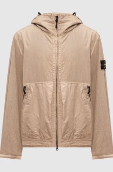 Бежевая куртка с патчем логотипа