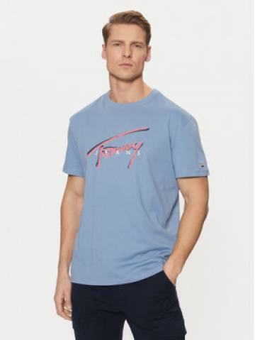 Tommy Jeans Футболка Signature DM0DM21109 Голубий Regular Fit Tommy Jeans Футболка Signature DM0DM21109 Голубий Regular Fit