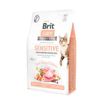 Сухой корм для требовательных кошек Brit Care Sensitive с чувствительным пищеварением, с индейкой и лососем, 2 кг Сухой корм для требовательных кошек Brit Care Sensitive с чувствительным пищеварением, с индейкой и лососем, 2 кг