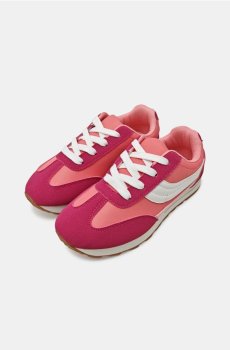 Спортивні кеди з контрастними вставками - рожевий