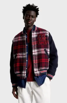 Мужской бомбер в клетку TARTAN VARSITY Разноцветный L Tommy Hilfiger MW0MW34023