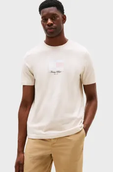 Мужская белая футболка ITHACA FLAG TEE Белый M Tommy Hilfiger MW0MW39349
