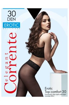 Колготки женские Corrente Erotic без шортиков, 30 DEN, Nero, размер 3
