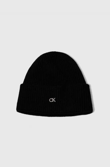 Шапка и шарф с примесью шерсти Calvin Klein цвет чёрный Шапка и шарф с примесью шерсти Calvin Klein цвет чёрный