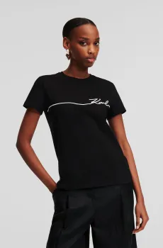 Женская черная футболка Черный L Karl Lagerfeld 245W1706