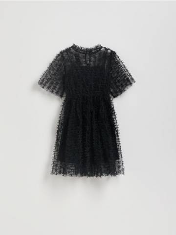 Reserved - Сукня з тюлю з бантиками - чорний - 239FW-99X