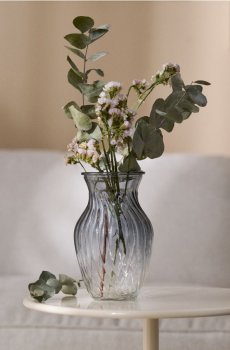 Стекляна ваза з ефектом омбре - сірий