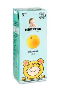 Детский сок Малятко Абрикос, с 5 месяцев, 200 мл
