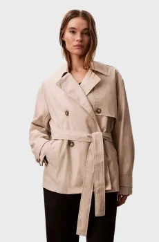 Женский бежевый тренч MID LENGTH COTTON TRENCH Бежевый M Calvin Klein LV044B540G