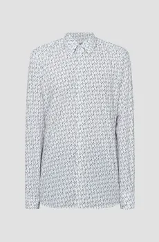 Мужская белая рубашка с узором Белый 39 Karl Lagerfeld 533678.605000;19