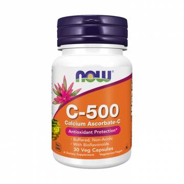 Аскорбат кальция-C NOW Foods С-500, 30 капсул Аскорбат кальция-C NOW Foods С-500, 30 капсул