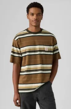 Мужская бежевая футболка в полоску Бежевый S Levi’s® A5850;0019