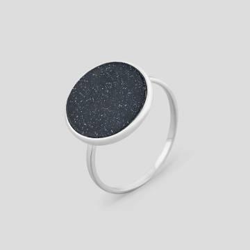 Серебряное кольцо Minimal 1226/1-авантюрин-18 18 Серебряное кольцо Minimal 1226/1-авантюрин-18 18
