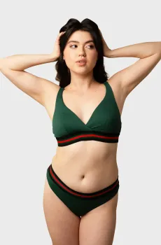 Женские зеленые трусики от купальника Зеленый M brabrabra SO246812