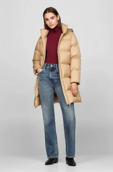 Женский бежевый пуховик HW DOWN CASUAL COAT Бежевый XS Tommy Hilfiger WW0WW43583