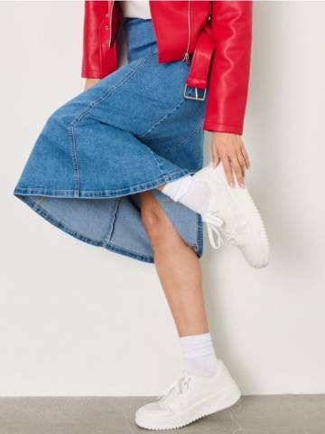 Джинсова спідниця міді - синій Джинсова спідниця міді - синій