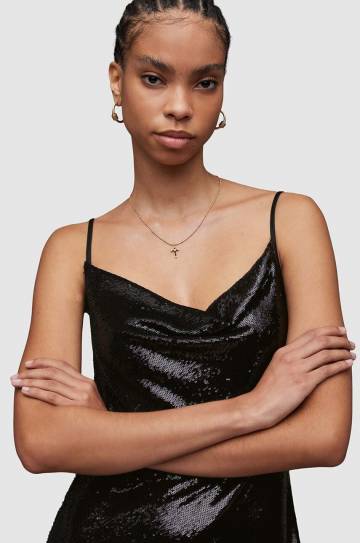 Платье AllSaints Haddi цвет чёрный mini облегающее Платье AllSaints Haddi цвет чёрный mini облегающее