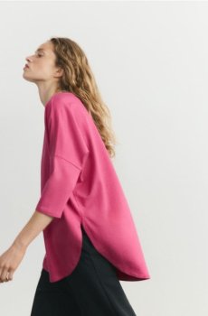 Reserved - Футболка з високим вмістом модалу - фуксія - 761HS-43X