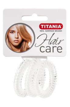 Набор резинок для волос Titania Anti Ziep полупрозрачные, 4 см, 3 шт (7919)