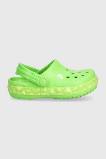 Детские шлепанцы Crocs Geometric Glow Band цвет зелёный Детские шлепанцы Crocs Geometric Glow Band цвет зелёный