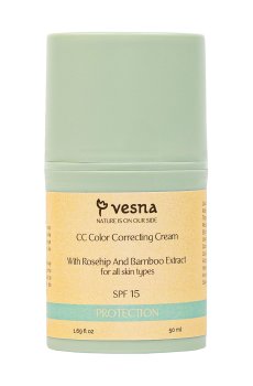 СС-крем для коррекции тона кожи лица Vesna CC Color Correcting Cream, SPF 15, 50 мл