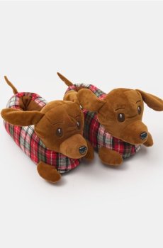 М’які капці з мотивом собаки - золотисто-коричневий