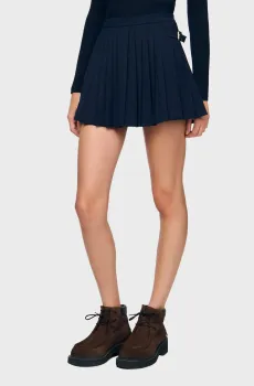 Женская темно-синяя плиссированная юбка-шорты Синий 38 Sandro SFPSH00522_Navy Blue