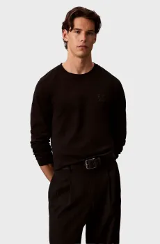 Мужской черный лонгслив INTERLOCK Черный L Calvin Klein LV04LH808G