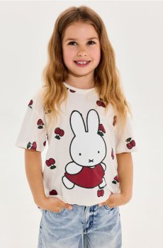 Бавовняна футболка з принтом Miffy - кремовий