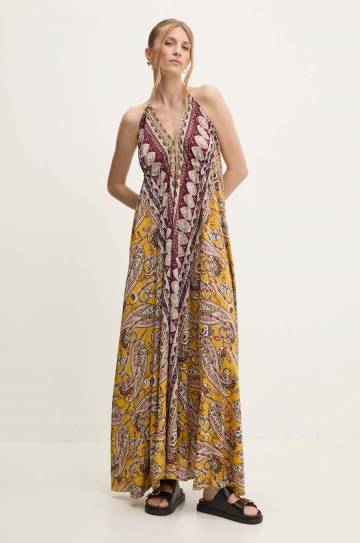Платье Answear Lab цвет жёлтый maxi расклешённая Платье Answear Lab цвет жёлтый maxi расклешённая