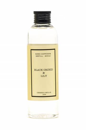 Запасной флакон для аромадиффузора Cereria Molla Black Orchid and Lilly 200 ml Запасной флакон для аромадиффузора Cereria Molla Black Orchid and Lilly 200 ml