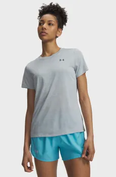Женская голубая футболка Tech SSC- Twist Голубой XS Under Armour 1384230-034