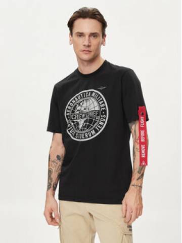 Aeronautica Militare Футболка 241TS2208J635 Чорний Regular Fit Aeronautica Militare Футболка 241TS2208J635 Чорний Regular Fit