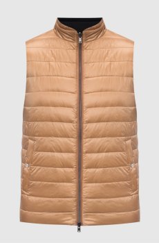 Синий двухсторонний пуховой жилет