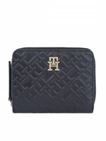Tommy Hilfiger Мале жіноче портмоне Th Refined Med Za Mono AW0AW15755 Чорний Tommy Hilfiger Мале жіноче портмоне Th Refined Med Za Mono AW0AW15755 Чорний