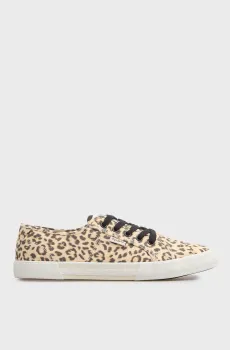 Женские бежевые кеды с узором BRADY LEO W Бежевый 41 Pepe Jeans PLS300023